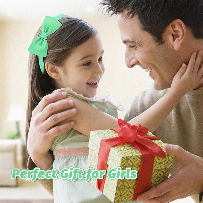 Candygirl Bows Headbands for Girls Toddler, 22pcs Ribbon Hair Bow Head bands for Kids Children Cute Hairbands for Daily School Hair Accessories