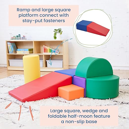 ECR4Kids SoftZone Crawl and Climb Playtime Playset, Building Blocks, Assorted, 6-Piece