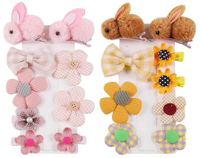 18 Pack Cute Hair Accessories for Girls - Toddler Hair Clips, Barrettes & Bows, Alligator Lined Snap Clips, Baby Girls Hair Accessories for Little Kids, Children & Teens