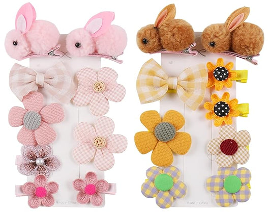 18 Pack Cute Hair Accessories for Girls - Toddler Hair Clips, Barrettes & Bows, Alligator Lined Snap Clips, Baby Girls Hair Accessories for Little Kids, Children & Teens