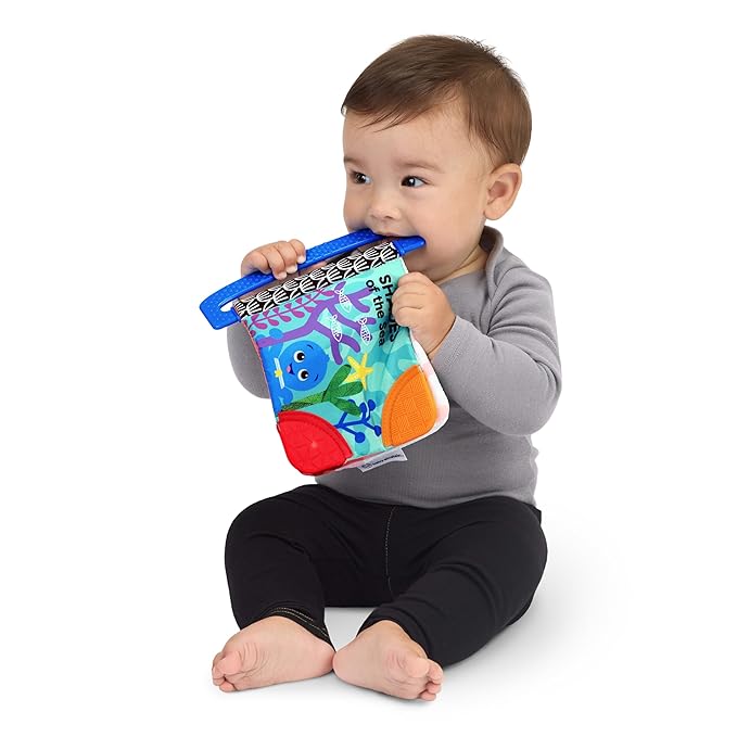 Baby Einstein Ocean Explorers Teether Book, Shades of The Sea, for Sensory Engagement and Soothing, Ages 0 Months and Up