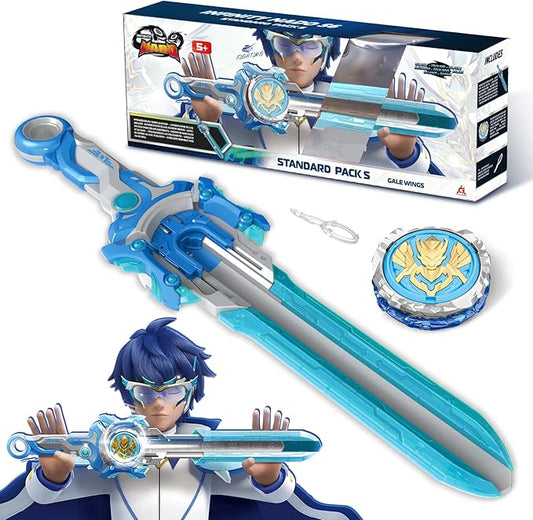 Infinity Nado Spinning Top for Children Metal Toy Boys, Battle Tops Spinning Top Launcher Toy Boys, Spinning Tops Boys from 5 6 7 8 9 10 11 12 Years, Power Pack Gale Wings