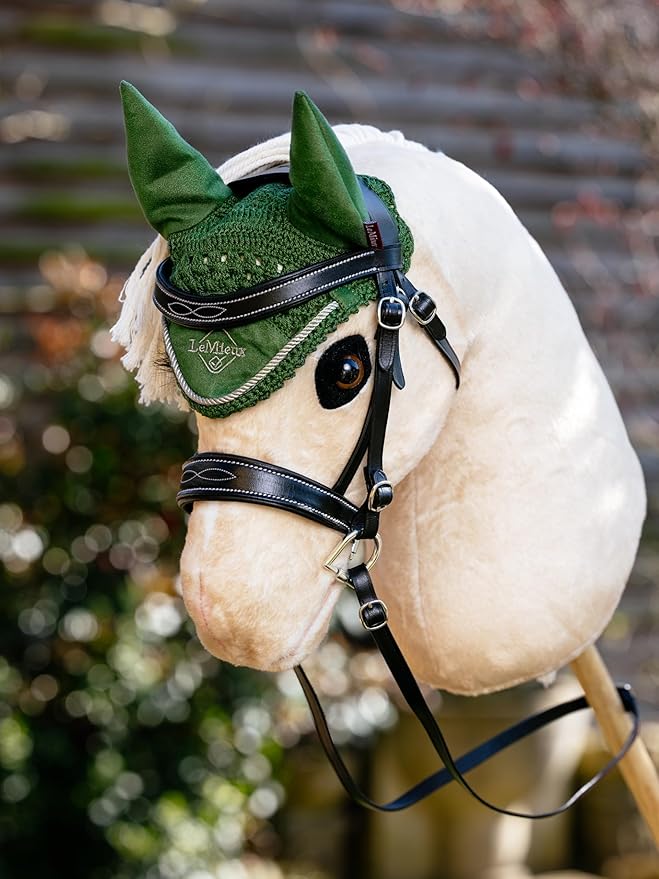 LeMieux Hobby Horse Ear Bonnet - Hunter Green - Suitable for Ages 3+