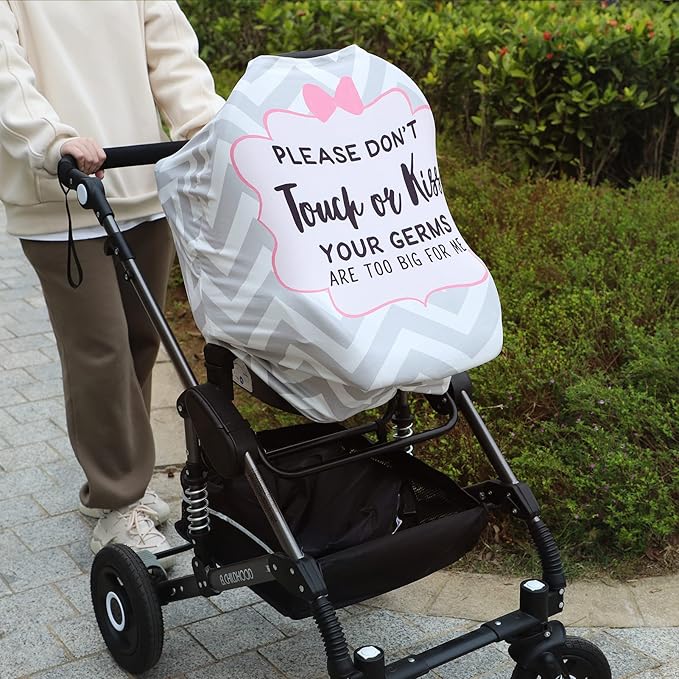 Car Seat Covers for Babies, No Thouching Sign Nursing Cover, Carseat Cover Girls, Ultra Soft Breathable