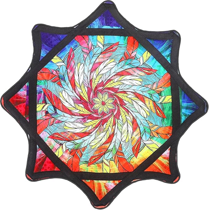 Flowstar Beginner Spinning Cloth: Easy Spin Flow Toy for Rave, Party & Practice - 300g, 24.4 Inch, Double Sided Print for All Skill Levels (Beginner to Pro)(Plume)