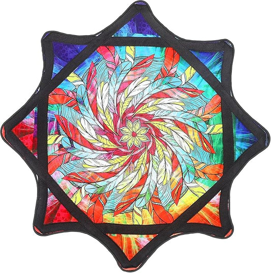 Flowstar Beginner Spinning Cloth: Easy Spin Flow Toy for Rave, Party & Practice - 300g, 24.4 Inch, Double Sided Print for All Skill Levels (Beginner to Pro)(Plume)