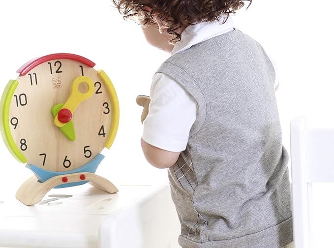 PlanToys® Activity Clock Wooden Learning Toy for Kids Ages 3+ | Montessori Educational Tool for Time Recognition, Sequencing & Daily Routine Skills | Eco-Friendly Toy for Cognitive Development