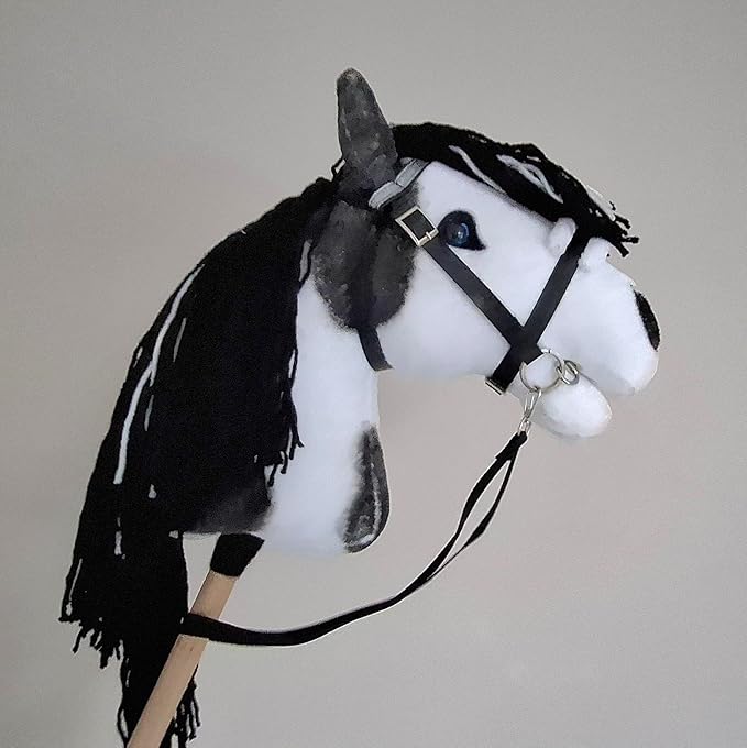 Hobby Horse Pinto A3 | Realistic Toy Horse on a Stick | Black and White Hobbyhorse