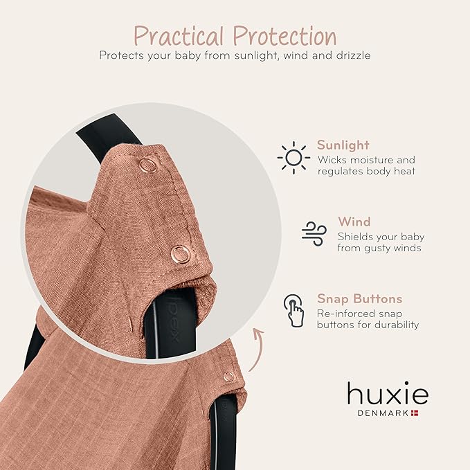 Car Seat Cover Baby - Organic Muslin Cotton - Carseat Canopy - 43" x 32" (Cedar)