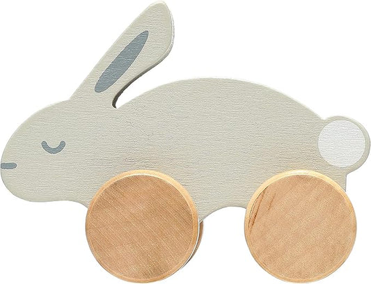 Pearhead Wooden Bunny Pull Along Toy – Montessori Wooden Rabbit Toy, Develops Motor Skills & Hand-Eye Coordination, Nursery Décor, Gender-Neutral First Birthday Gift for Boys and Girls, 1 Year Old+