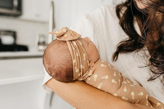 Copper Pearl Baby Stretchy Soft Knit Headband Bow Treat