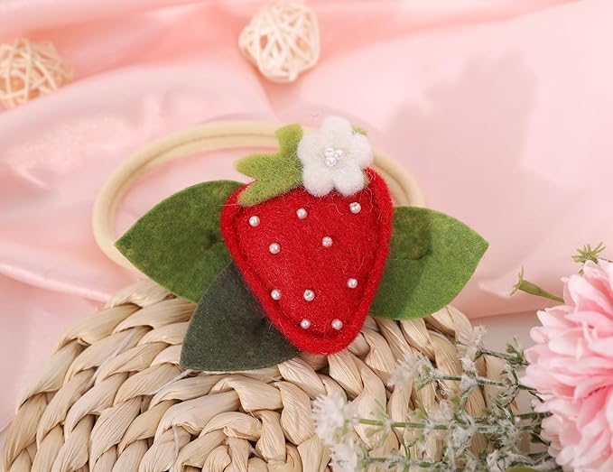 Strawberry Baby Headband - Berry Sweet Hairband for Girls, Sweet One 1st Birthday Decoration, Felt Strawberry Hair Accessories for Baby Girls