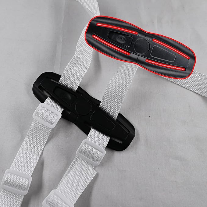 2 Pack Child Seat Chest Clip,Baby Seat Chest Harness Buckle Seat Chest Stroller Chest Universal Replacement for Baby and Kids Trend (Black)