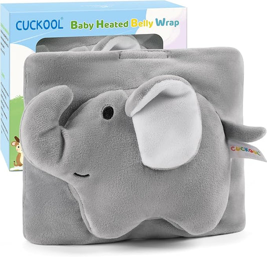 Baby Colic and Gas Relief, Heated Tummy Wrap for Newborns Belly Relief by Soothing Warmth, Baby Heating Pad Swaddling Belt Relief & Soothe Gas, Colic and Upset Stomach for Newborn to Toddler(Elephant)