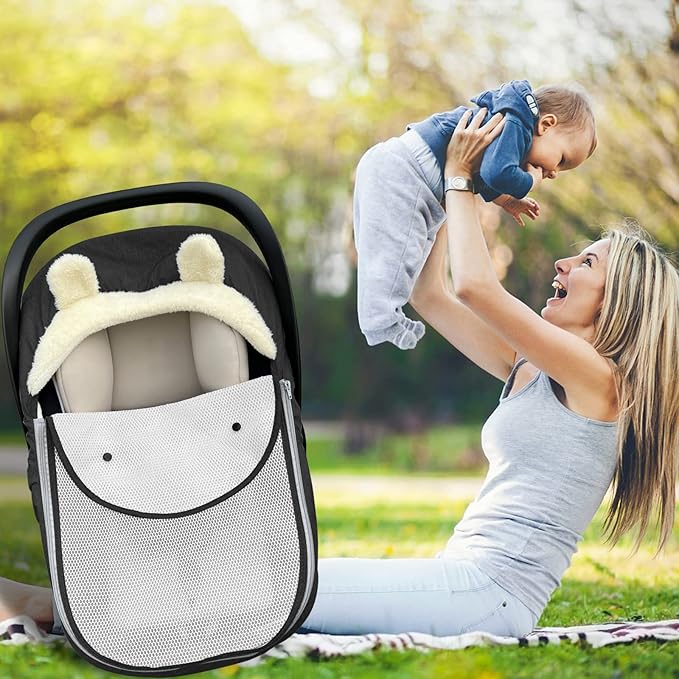 Winter Car Seat Cover for Babies - Keeps Baby Warm & Cozy, Universal Fit for All Seasons
