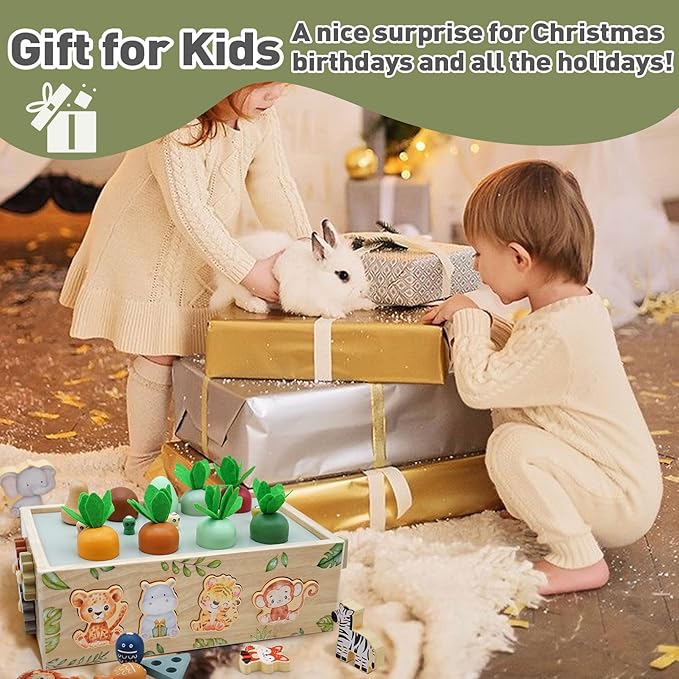 Montessori Wooden Toys for 1+ Year Old, 9 in 1 Montessori Toddler Toy with Preschool Educational Toys for 2+ Year Old, Birthday for Boys Girls