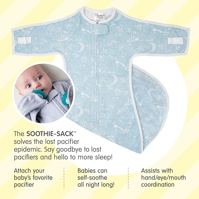 Woombie Soothing Sleep Sack, Baby Sleeper with Pacifier Holder, Constellation, 6-9 Months