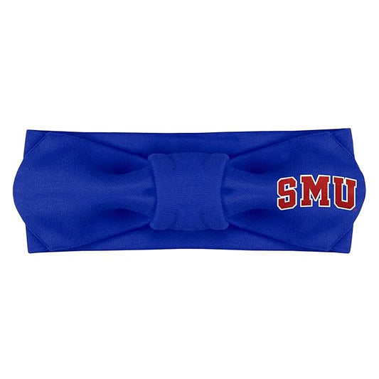 Creative Knitwear SMU Mustangs Infant Girls Royal Solid Hair Knot Headband Embroidered Logo - Size Newborn - 4T