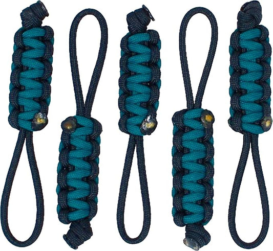 BubbasGarageTv - Large Heavy Duty Paracord Zipper Pulls (Teal)