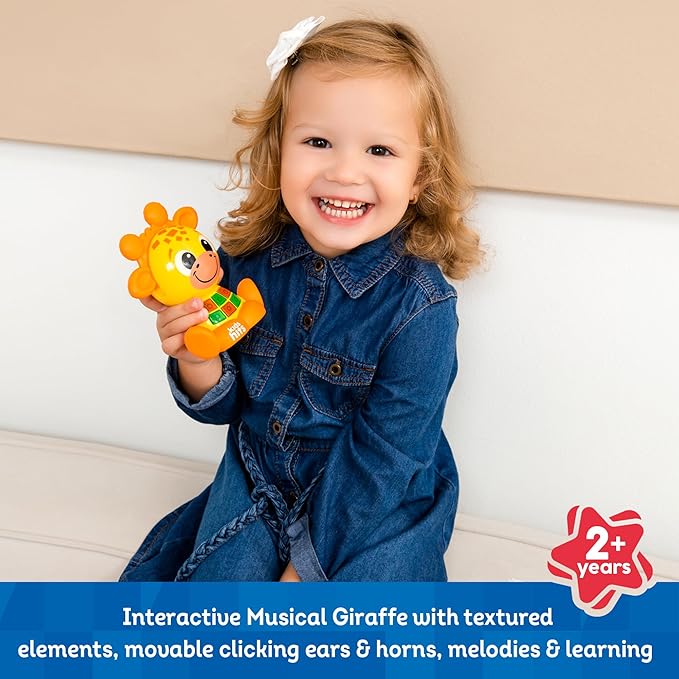 Kids Hits Babykins Moose Interactive Toy: Spark Joy and Learning for Kids 2 Years and Up - Bright Lights, Playful Tunes, and Educational Fun! (Yellow)