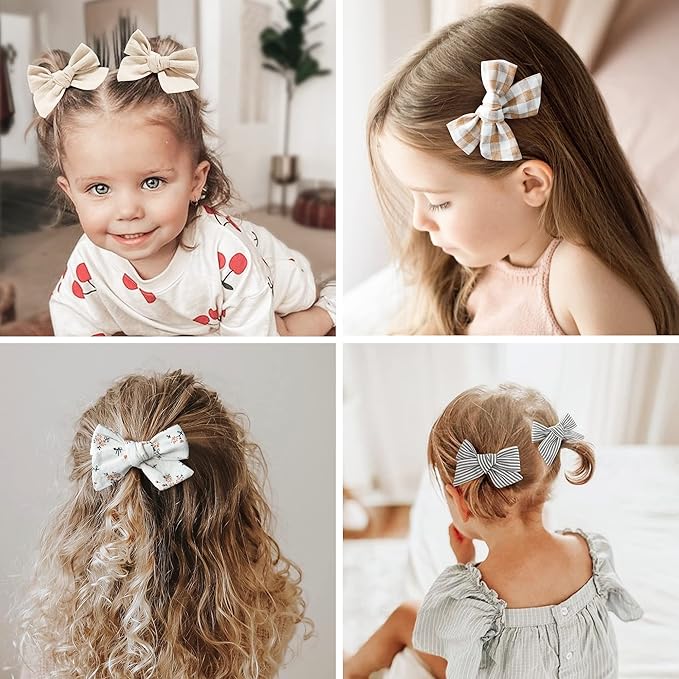 Niceye 24 PACK Baby Girl Hair Clips Set, Hair Bows Barrettes Handmade Accessories Alligator Clip for Babies Infant Toddlers Kids in Pairs