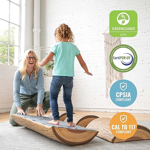 ECR4Kids SoftZone Tree Log Climber Set, Balance Builders, Chocolate, 4-Piece