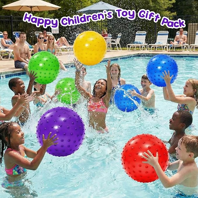 Jerify Knobby Balls Bouncy Spiky Sensory Ball Bulk Soft Inflatable Massage Stress Plastic Toy for School Party Play Indoor Outdoor