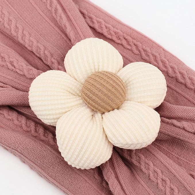 AQOKKA Baby Flower Headbands Nylon Baby Girl Headbands Soft Handmade Hairbands Toddler Hair Accessories for Girls Baby Newborn Infant Kids