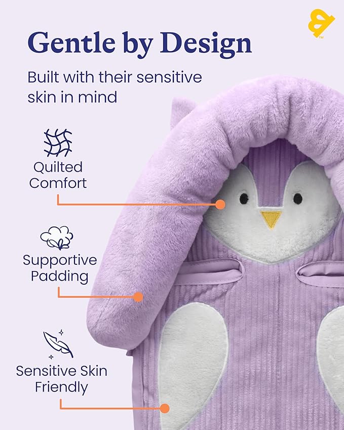 GoldBug Deluxe 2-in-1 Duo Head Support + Matching Strap Covers for Baby and Infant Car Seats - Owl