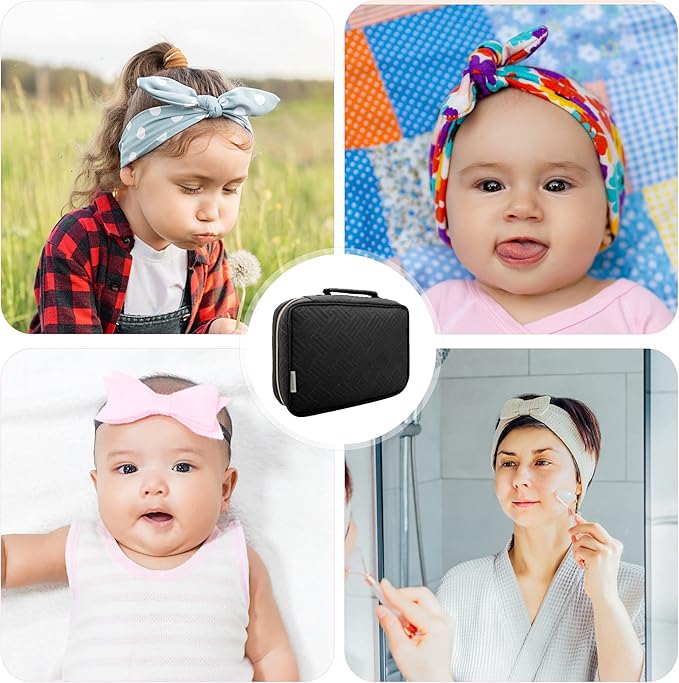 Micom Hair Accessories Storage Bag For Baby Girls, Hair Bow Organizer, Multifunctional Hair Accessories Storage Carrying Case for Display Hair Clips, Headbands, Scrunchies, Travelling Storage Bag