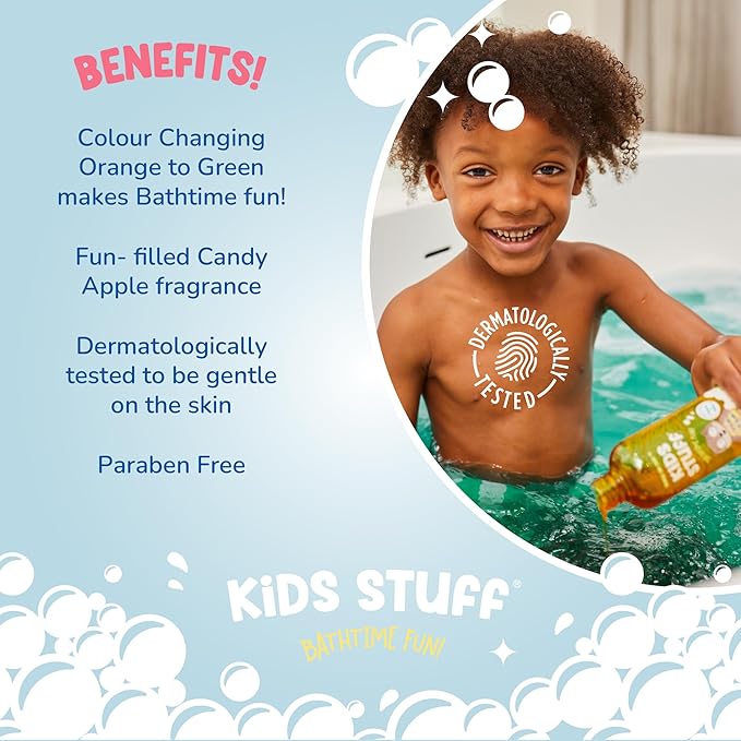 Kids Stuff Colour Changing Orange to Green Bubble Bath 300ml