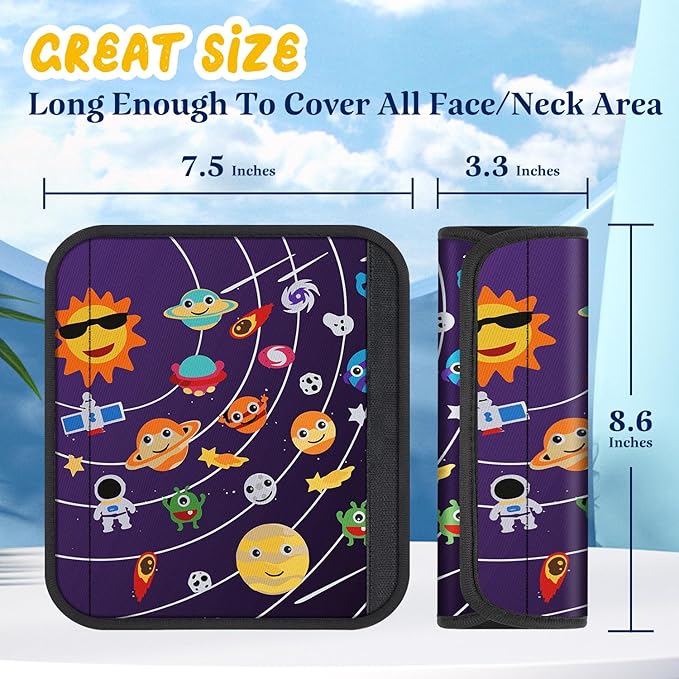 Akkya 2 Pack Seat Belt Cover Pad, Seatbelt Cushion Car Seat Strap Pads for Kids Cute Funny Carseat Stroller Shoulder Strap Protector Accessories