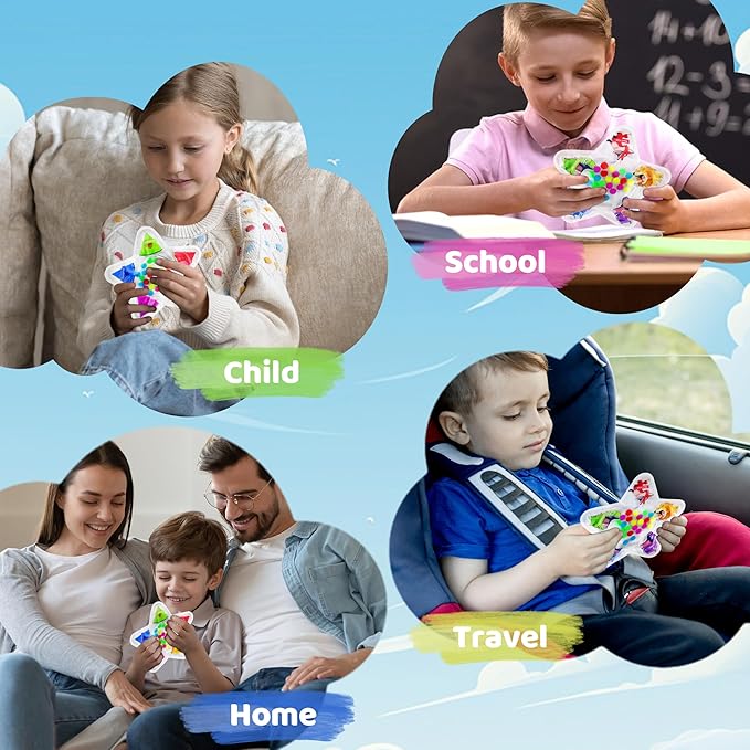 2PCS Color Sorting Sensory Toys for Toddlers, Color Matching Fidget Toys for Calming, Preschool Learning Montessori Toy Travel Fine Motor Skills Game for Kids Boys Girls Ages 3-5