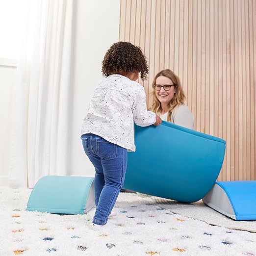 ECR4Kids SoftZone Colorful Log Climber Balance Builders, Beginner Playset, Contemporary, 3-Piece