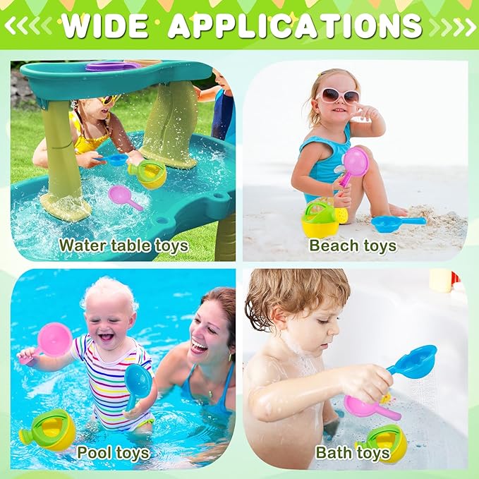 Bath Toys for Toddlers Age 1-3 - Baby Bath Tub Swimming Pool Water Table Toys, Easy to Clean, Mold Free Water Toys Fun Tactile Training Newborn Gifts, 3 Pack (Yellow)