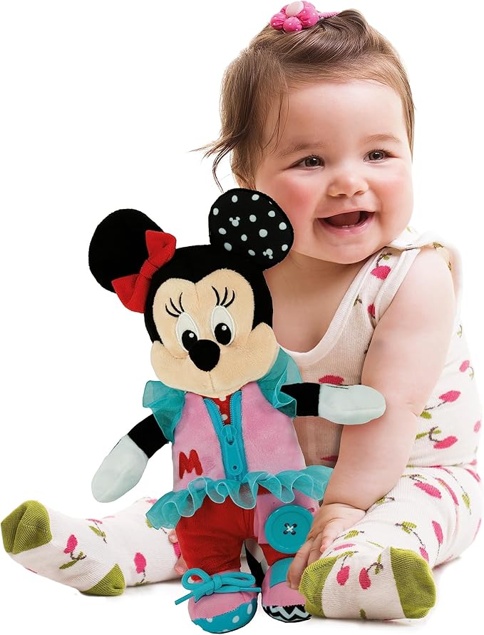 Clementoni Disney Baby Minnie Dress Up Infant to Develop Fine Motor Skills and Manual Skills, Montessori Game 1 Year, Baby Toy 18 Months, Multicolor (17860)