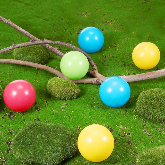 Civaner 6 Pieces Multi Colored Plastic Replacement Balls Small Bulldozer Popper Toy Balls 1.75 Inch Soft Crush Proof Air Filled Ocean Ball for Toddlers (Classic)