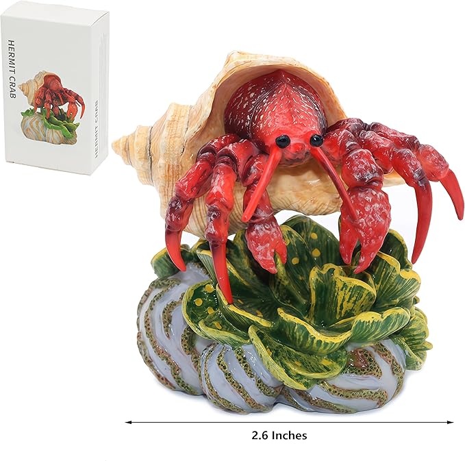 Gemini&Genius Hermit Crab Toys for Kids, Hermit Crab Action Figure, Hermitcrab Figurine Toy, Under The Sea Life Figure Educational Gifts, Displays Play Toys, Collection Toys for Kids Animal Lovers