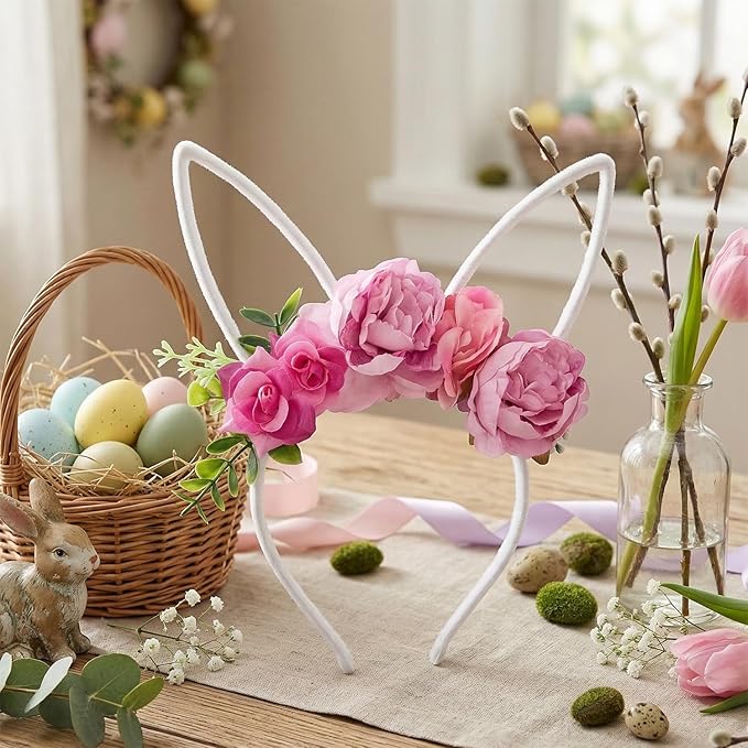 Children Easter Bunny Ears Headband Long Ear Hairband for Baby Girls Infant Toddlers Kids