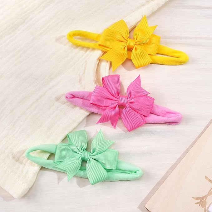 JOYOYO 40pcs Mini Baby Girls Grosgrain Ribbon Hair Bows Headbands 2" Hairband Hair Accessories for Baby Girl Infants Newborn and Toddler