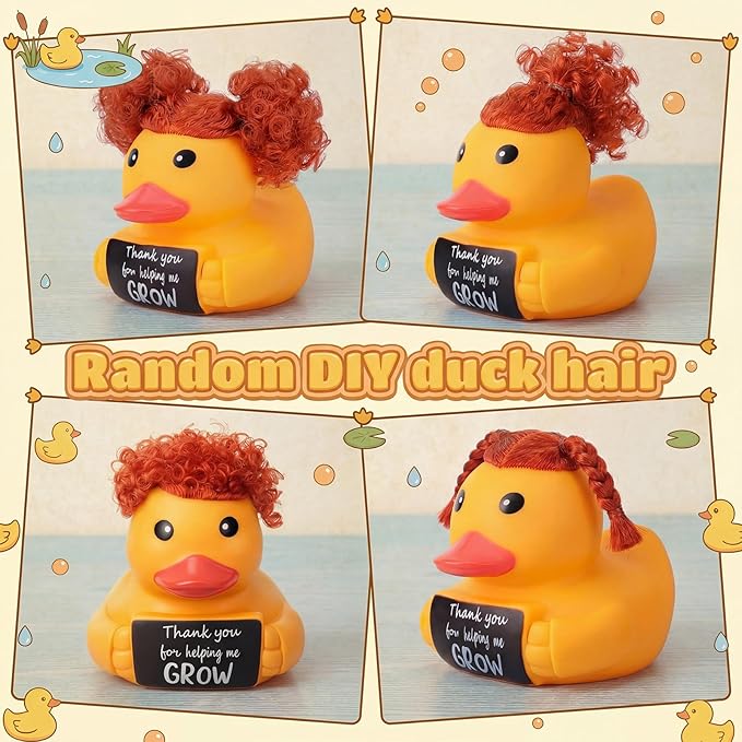Civaner 7 Inch Emotional Giant Rubber Duck Big Jumbo Positive Yellow Duck Inspirational Gift Large Duckling Toy with Squeaky Sound for Men Coworker Colleges Graduation(Thank You for Help Me Grow)