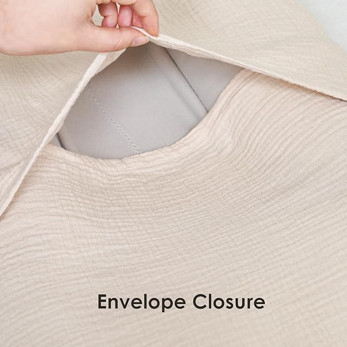 MairMore Muslin Baby Cover for Newborn, Soft and Breathable 100% Cotton Lounger Slipcover Neutral, Pack of 2(Clay)