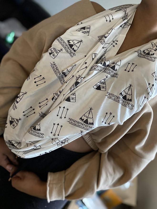 MRPlus Baby Nursing Cover Multi Use Cover for Baby Car Seat Canopy, Shopping Cart Cover, Stroller Cover, Full Privacy Breathable 100% Cotton Breastfeeding Coverage, Baby Shower Gifts for Boys & Girls