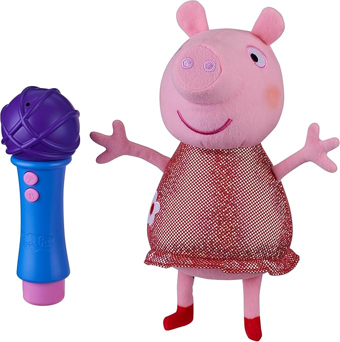 Peppa Pig, Sing With Me Peppa, Interactive Plush, Musical Plush Toy with Microphone, Toys, Preschool Gift