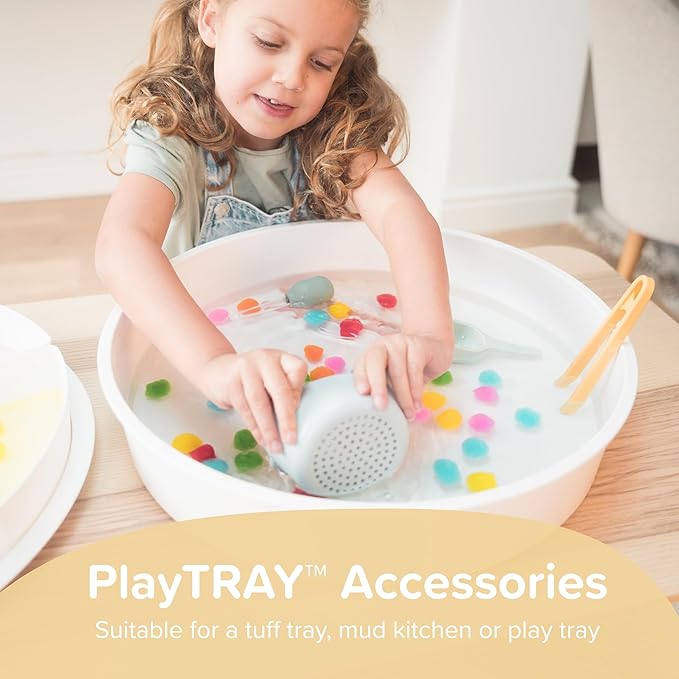 Inspire My Play - 3 x Nesting Bowls and Sieve - Perfect for Sensory PlayTray - Sensory Bin Accessories - Special Education Classroom Supplies - Montessori Education Toys - Green
