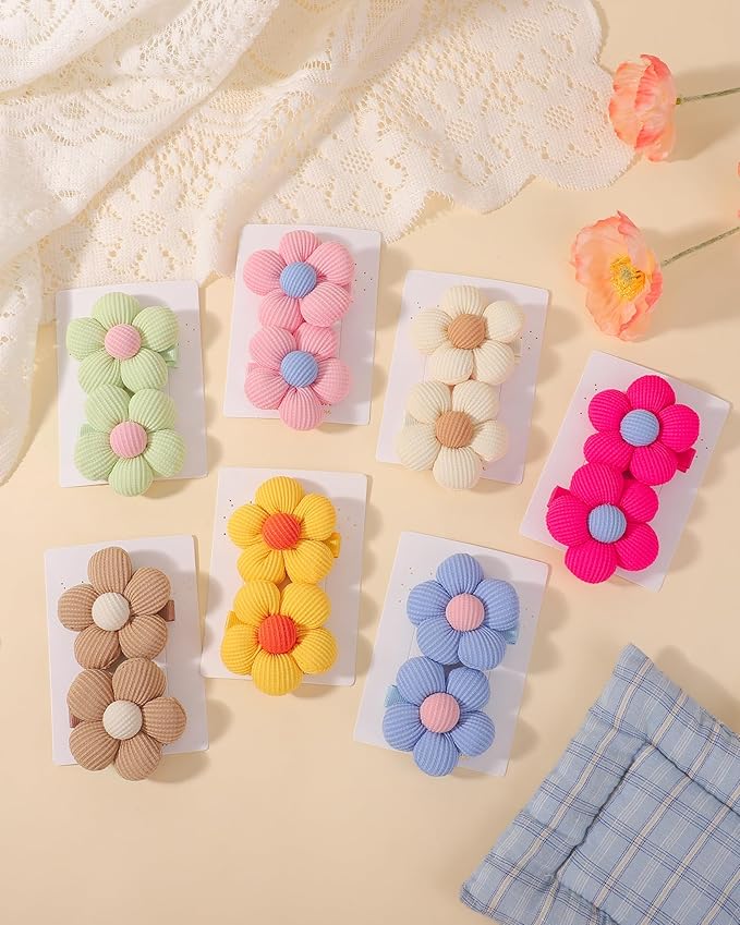 doboi 14 Pcs Flower Hair Clips Non Slip Flower Bows Alligator Clips Hair Accessories for Little Girls Toddlers Teens and Women