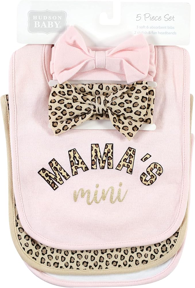 Hudson Baby Unisex Baby Cotton Bib and Headband Set
