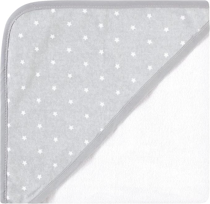 Hudson Baby Unisex Baby Cotton Rich Hooded Towels, Gray Modern Elephant, One Size