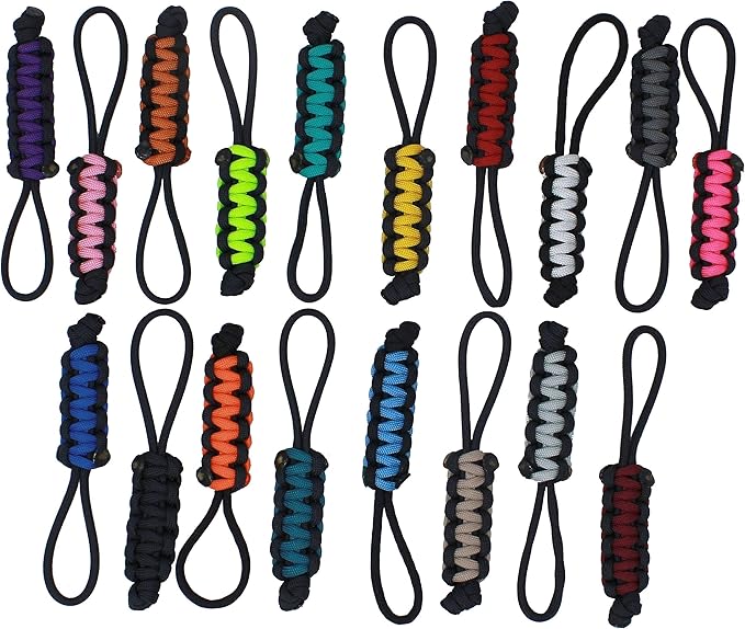 BubbasGarageTv - Large Heavy Duty Paracord Zipper Pulls (Maroon)