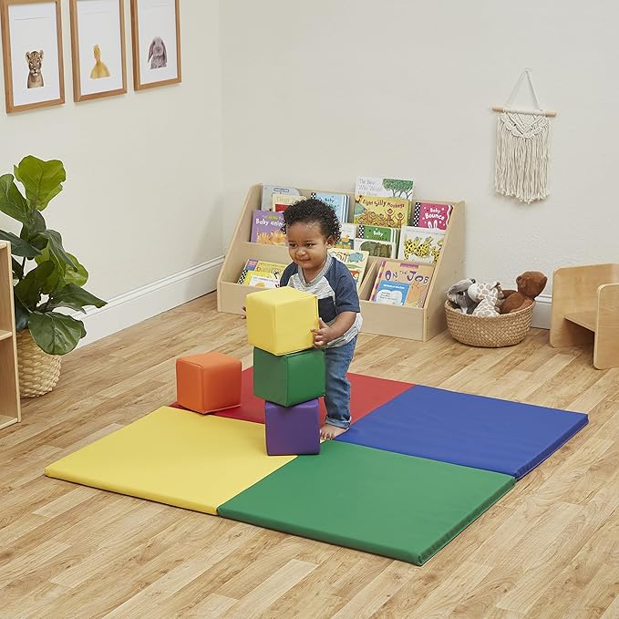 ECR4Kids SoftZone Quad Fold-N-Go Activity Mat, Folding Playmat, Contemporary